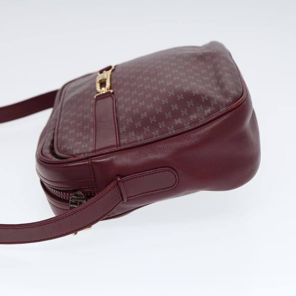 CELINE Macadam Canvas Shoulder Bag Red Gold Auth bs17472 - Picture 4 of 16